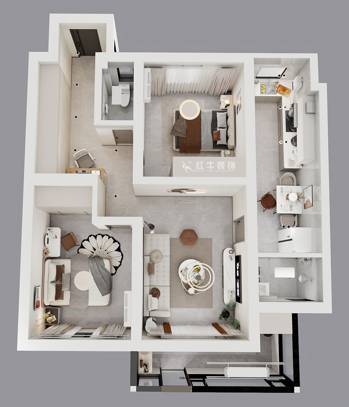 孟宪涛｜中央路286号101室-93㎡-现代简约风格｜3室2厅1卫｜老房装修｜定制家｜全包14